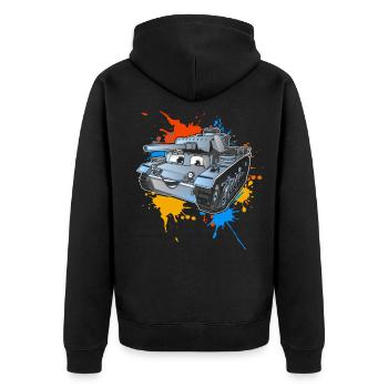 Tank - Unisex Premium Organic Zip Hoodie - black - Back - Nico (187cm)