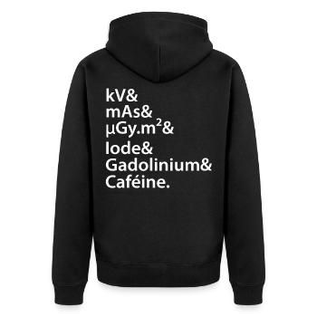 kV mAs Caféine Humour Café Radiologie Scanner Irm - Veste à capuche bio Premium Unisexe - noir - Dos - Nico (187cm)