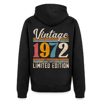 1972 Année de naissance Vintage Retro Vintage - Veste à capuche bio Premium Unisexe - noir - Dos - Nico (187cm)