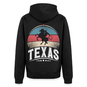 Texas - Veste à capuche bio Premium Unisexe - noir - Dos - Nico (187cm)
