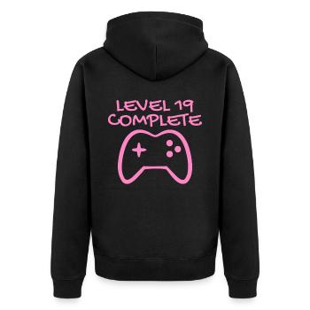 19ème anniversaire - Gamer 19 - 19 ans Cadeau - Veste à capuche bio Premium Unisexe - noir - Dos - Nico (187cm)