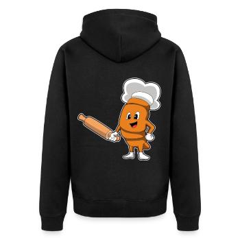 Rouleau à pâtisserie de pain - Veste à capuche bio Premium Unisexe - noir - Dos - Nico (187cm)
