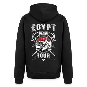 Excursion de pêche en Égypte - Veste à capuche bio Premium Unisexe - noir - Dos - Nico (187cm)