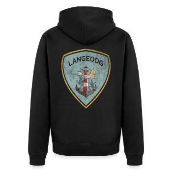 Conception du phare des armoiries de Langeoog - Veste à capuche bio Premium Unisexe - noir - Dos - Nico (187cm)