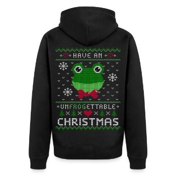 Drôle de grenouille Ugly Noël - Veste à capuche bio Premium Unisexe - noir - Dos - Nico (187cm)
