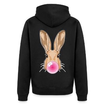 Hase Kaugummi - Unisex Premium Bio Zip Hoodie - Schwarz - Hinten - Nico (187cm)