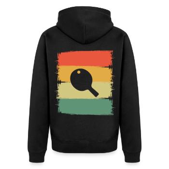 Tischtennis - Unisex Premium Bio Zip Hoodie - Schwarz - Hinten - Nico (187cm)