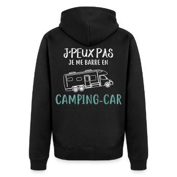 Camping Car Je Peux Pas Je Me Barre En Camping Car - Veste à capuche bio Premium Unisexe - noir - Dos - Nico (187cm)