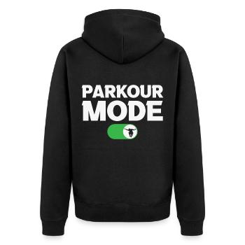 Parkour Lovers Parkour Mode On - Unisex Premium Organic Zip Hoodie - black - Back - Nico (187cm)