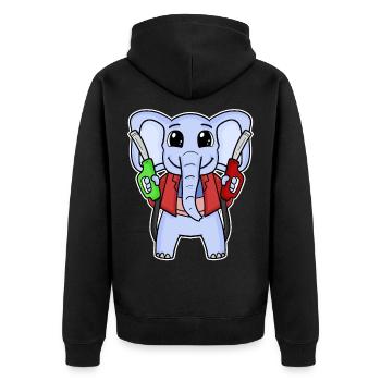 Station d’essence d’éléphants de gardien de char - Veste à capuche bio Premium Unisexe - noir - Dos - Nico (187cm)