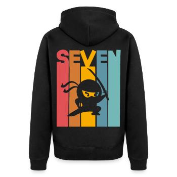 Ninja 7ème anniversaire Enfants - Veste à capuche bio Premium Unisexe - noir - Dos - Nico (187cm)