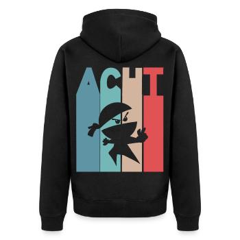 8 Jahre Ninja 8. Geburtstag - Unisex Premium Bio Zip Hoodie - Schwarz - Hinten - Nico (187cm)