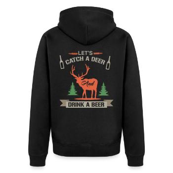 Citation de chasse amusante permet d’attraper un cerf - Veste à capuche bio Premium Unisexe - noir - Dos - Nico (187cm)
