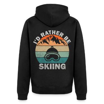 Je préférerais skier sur un coucher de soleil rétro - Veste à capuche bio Premium Unisexe - noir - Dos - Nico (187cm)