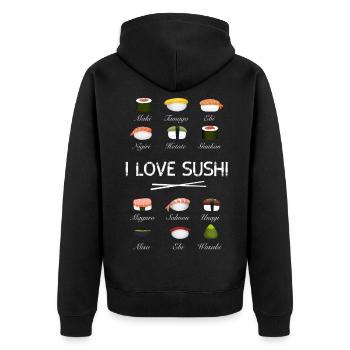sushi kit love sushi essi sticks vue d’ensemble japon - Veste à capuche bio Premium Unisexe - noir - Dos - Nico (187cm)