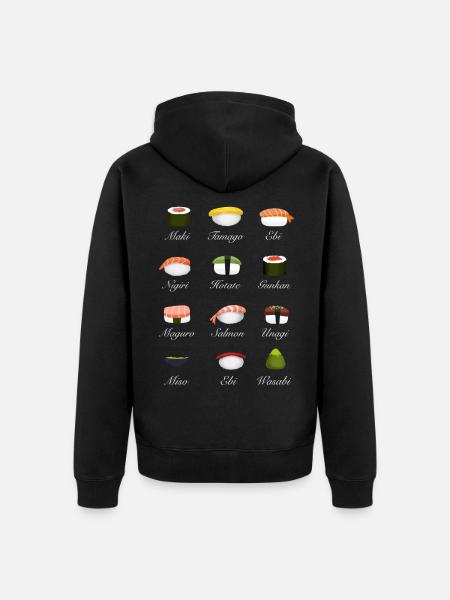Sushi Kit Vue d’ensemble Menu Japon Manga Food - Ekologisk premiumluvjack unisex - svart