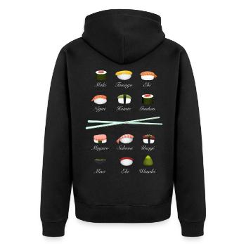 sushi kit Chopsticks manga wasabi japan riz fish - Veste à capuche bio Premium Unisexe - noir - Dos - Nico (187cm)