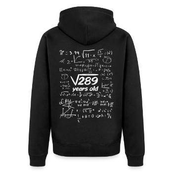 Birthday Shirt Root Square Root 289 17 years - Unisex Premium Organic Zip Hoodie - black - Back - Nico (187cm)