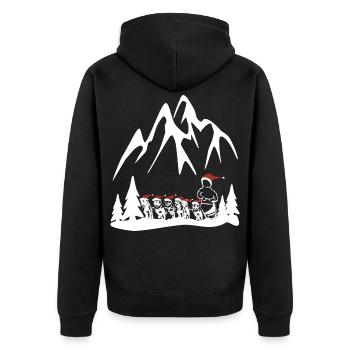 Chiens de traîneau Husky pour Noël - Veste à capuche bio Premium Unisexe - noir - Dos - Nico (187cm)