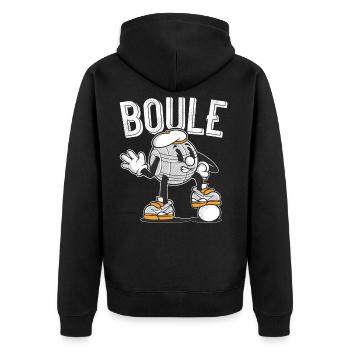 Tenue de pétanque boule pour boule bouler - Veste à capuche bio Premium Unisexe - noir - Dos - Nico (187cm)