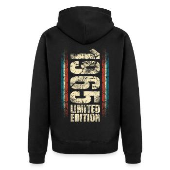1965 Year of birth Year of construction Born Birthday - Unisex Premium Organic Zip Hoodie - black - Back - Nico (187cm)