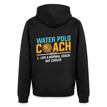 Wasserball Zitat Wasserballtrainer Definition - Unisex Premium Bio Zip Hoodie - Schwarz - Hinten - Nico (187cm)