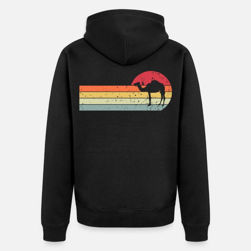 Kamel - Unisex Premium Bio Zip Hoodie - Schwarz