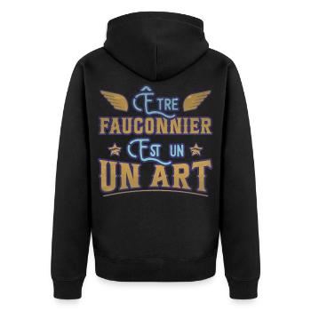 Être fauconnier est un art humour aigle faucon - Veste à capuche bio Premium Unisexe - noir - Dos - Nico (187cm)