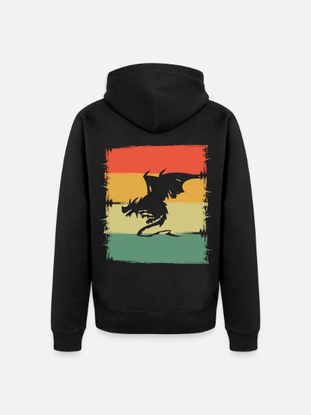 Dragon Dragon - Unisex Premium Organic Zip Hoodie - black