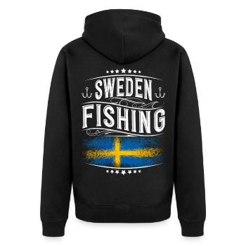 Suède Pêche Pêcheur Pêcheur - Veste à capuche bio Premium Unisexe - noir - Dos - Nico (187cm)