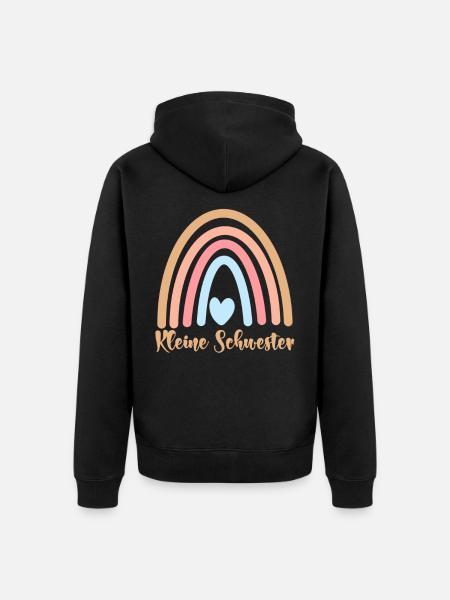 Kleine Schwester - Unisex Premium Bio Zip Hoodie - Schwarz
