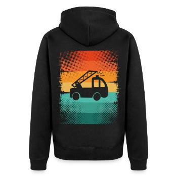 Fire brigade - Unisex Premium Organic Zip Hoodie - black - Back - Nico (187cm)