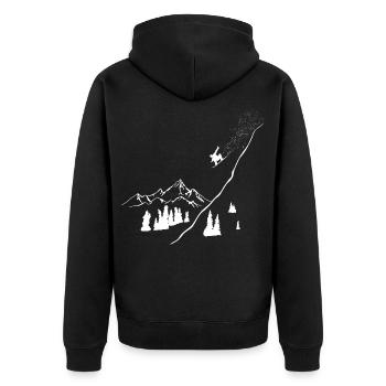 Snowboarder, Wintersport, Berge, Snowboard, Schnee - Unisex Premium Bio Zip Hoodie - Schwarz - Hinten - Nico (187cm)