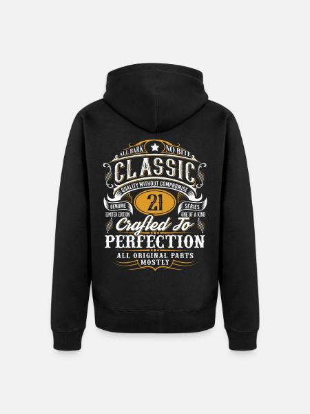 21e anniversaire - Veste à capuche bio Premium Unisexe - noir