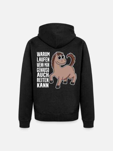 Pferd Pferde Hauspferd - Unisex Premium Bio Zip Hoodie - Schwarz