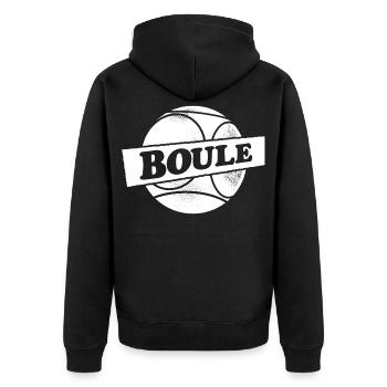 Petanque Boule Ball Outfit for Bouler Boule - Unisex Premium Organic Zip Hoodie - black - Back - Nico (187cm)