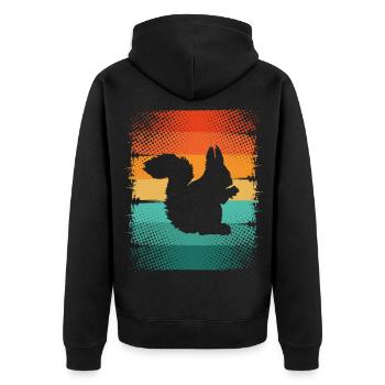 Squirrel - Unisex Premium Organic Zip Hoodie - black - Back - Nico (187cm)