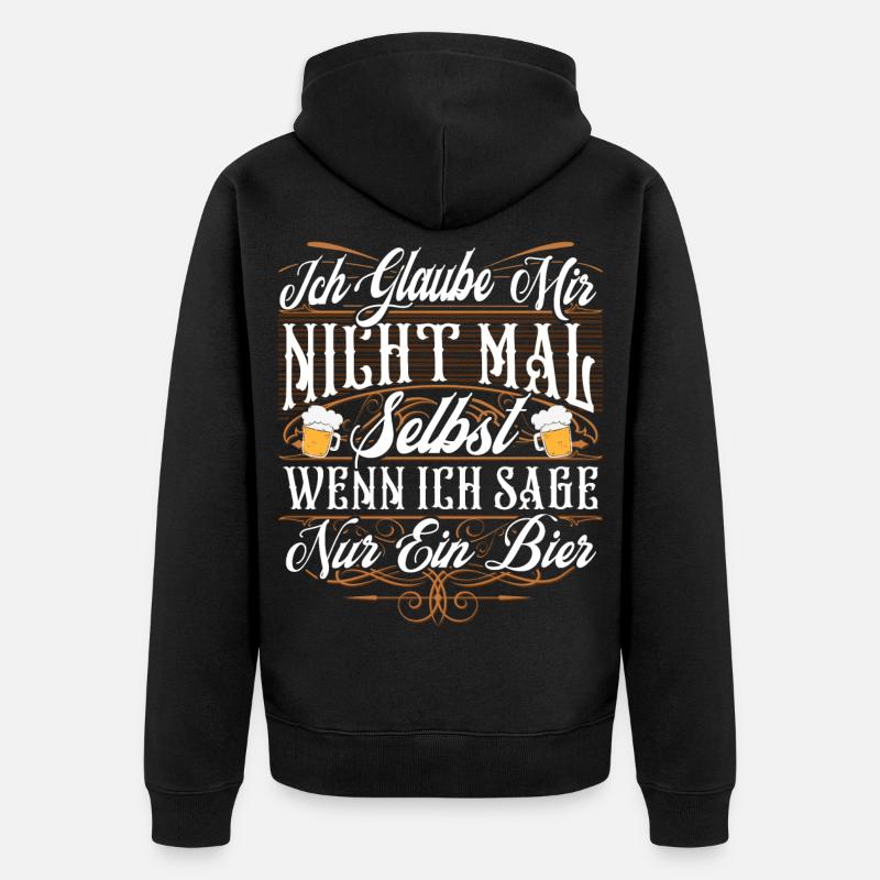 Lustiger Bier Spruch - Unisex Premium Bio Zip Hoodie - Schwarz