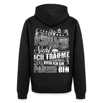 Panzer - Unisex Premium Bio Zip Hoodie - Schwarz - Hinten - Nico (187cm)