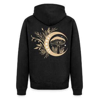 Cottagecore Champignon Esthétique - Veste à capuche bio Premium Unisexe - noir - Dos - Nico (187cm)