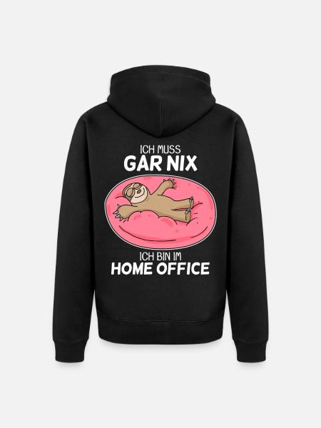 Home Office Spruch - Unisex Premium Bio Zip Hoodie - Schwarz