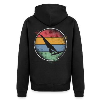 Surfer Surfing - Unisex Premium Organic Zip Hoodie - black - Back - Nico (187cm)