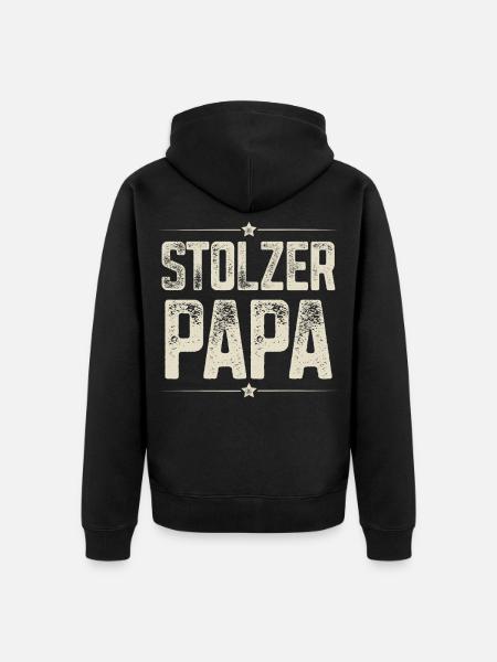 Stolzer Papa - Unisex Premium Bio Zip Hoodie - Schwarz