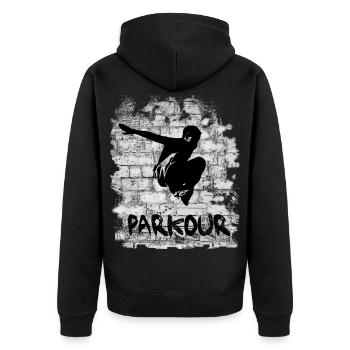 Parkour - Veste à capuche bio Premium Unisexe - noir - Dos - Nico (187cm)