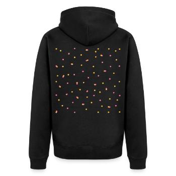 Confettis en rose et jaune - Veste à capuche bio Premium Unisexe - noir - Dos - Nico (187cm)