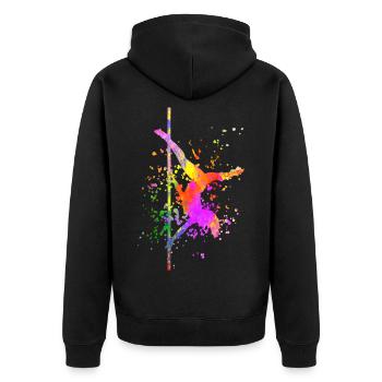 Pole Dance Fitness Couleur Splash Pole Dance - Veste à capuche bio Premium Unisexe - noir - Dos - Nico (187cm)