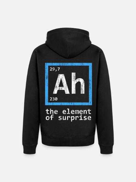 Periodic Table Element Surprise - Unisex Premium Organic Zip Hoodie - black