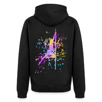 Pole Dance Fitness Couleur Splash Pole Dance - Veste à capuche bio Premium Unisexe - noir - Dos - Nico (187cm)