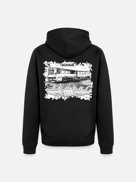Ikarus Bus articulated bus - Unisex Premium Organic Zip Hoodie - black