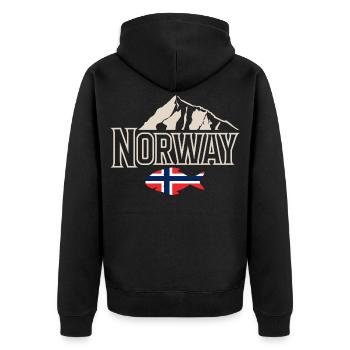 Norvège Pêche Pêcheur Pêcheur - Veste à capuche bio Premium Unisexe - noir - Dos - Nico (187cm)